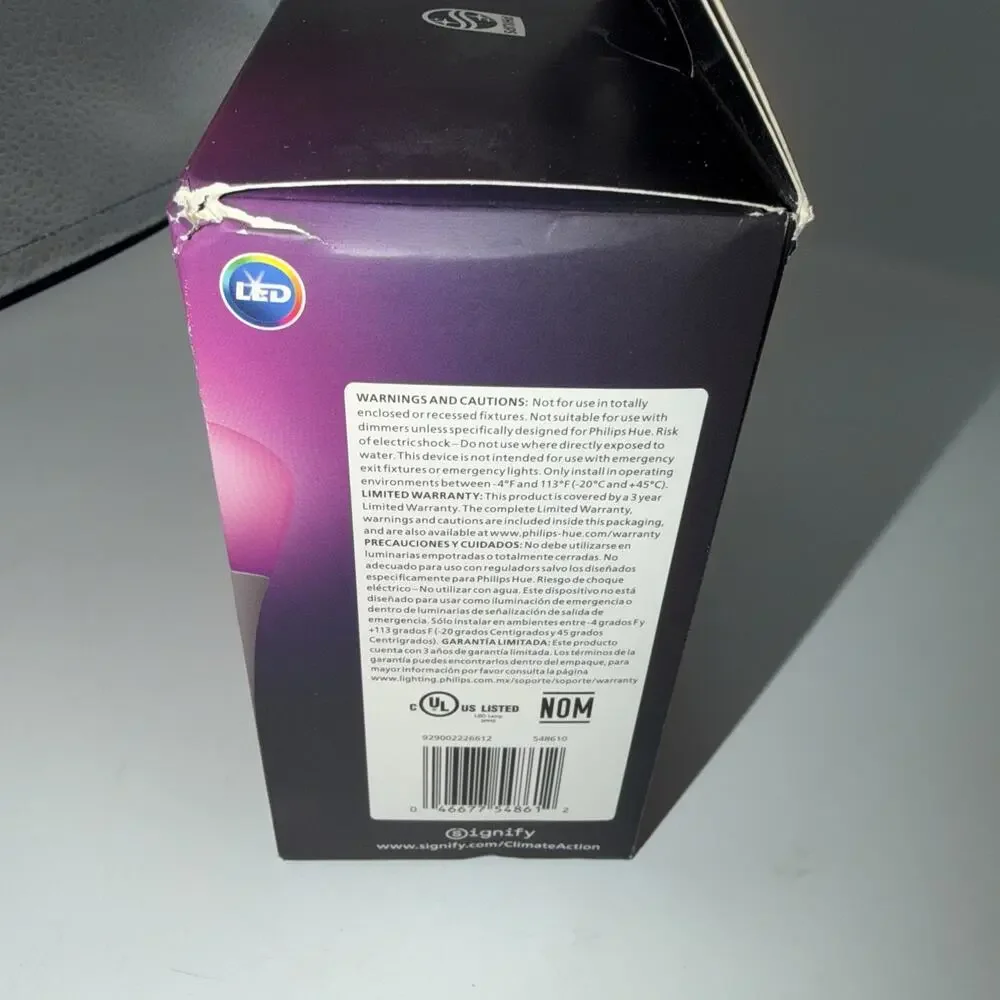 Philips Hue 548610 CFH Smart Light A19 Bulbs - 60W, Multicolor, Pack of 2